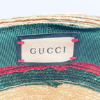 Gucci Hat Web Stripe Natural Red Green Straw — view 6