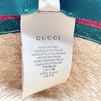 Gucci Hat Web Stripe Natural Red Green Straw — view 8
