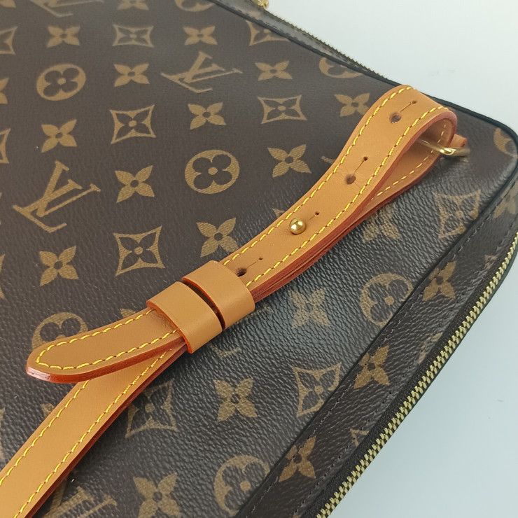 Louis Vuitton Shoulder Bag Soft Trunk Messenger MM Brown Monogram Gold — view 7