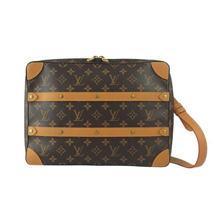 Louis Vuitton Shoulder Bag Soft Trunk Messenger MM Brown Monogram Gold