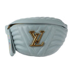 Louis Vuitton New Wave Bum Bag Smooth Calf Leather Light Blue Gold Quilted