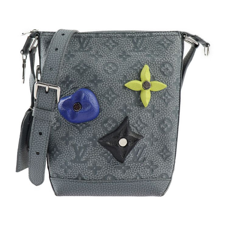 Louis Vuitton Climbing Hobo Cruiser PM Shoulder Bag Taurillon Leather Gray