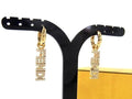 Fendi Earrings Graffiti Gold Metal Rhinestone