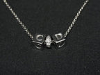 Dior Necklace Logo Cube Silver Metal Rhinestone — view 3
