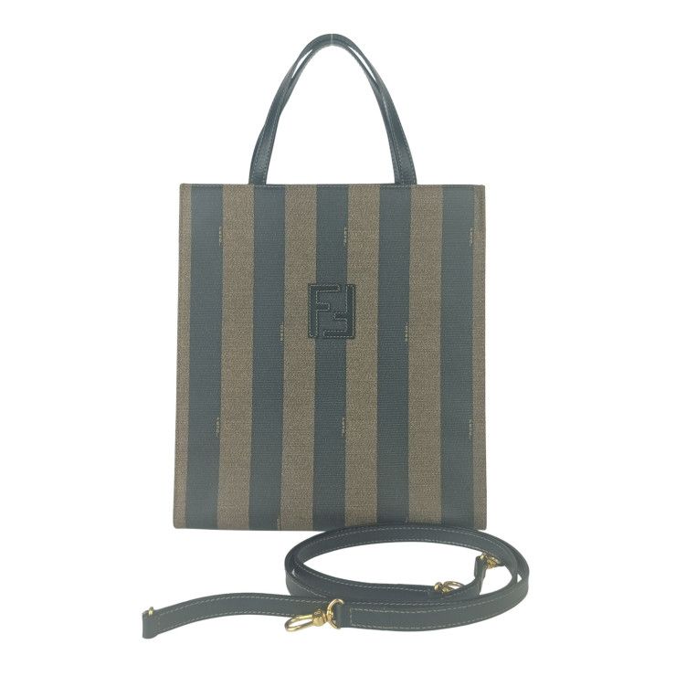 Fendi Tote Pecan 279 068 Brown Black Leather Vintage 2-Way Backpack Gold