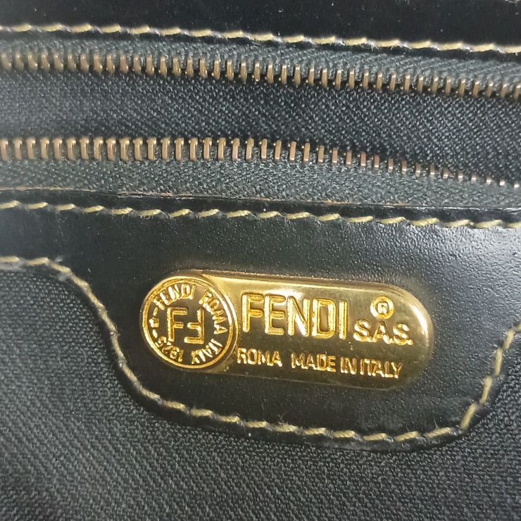 Fendi Tote Pecan 279 068 Brown Black Leather Vintage 2-Way Backpack Gold — view 9