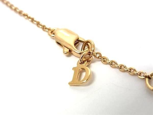 Dior Necklace Logo Gold Metal Rhinestone — view 3