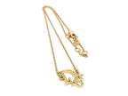 Dior Necklace Logo Gold Metal Rhinestone