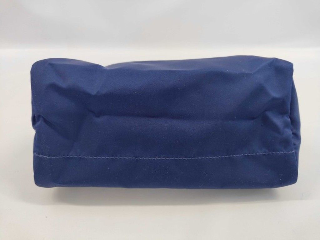 Prada Pouch Triangle Logo Blue Nylon White Tag Silver — view 3