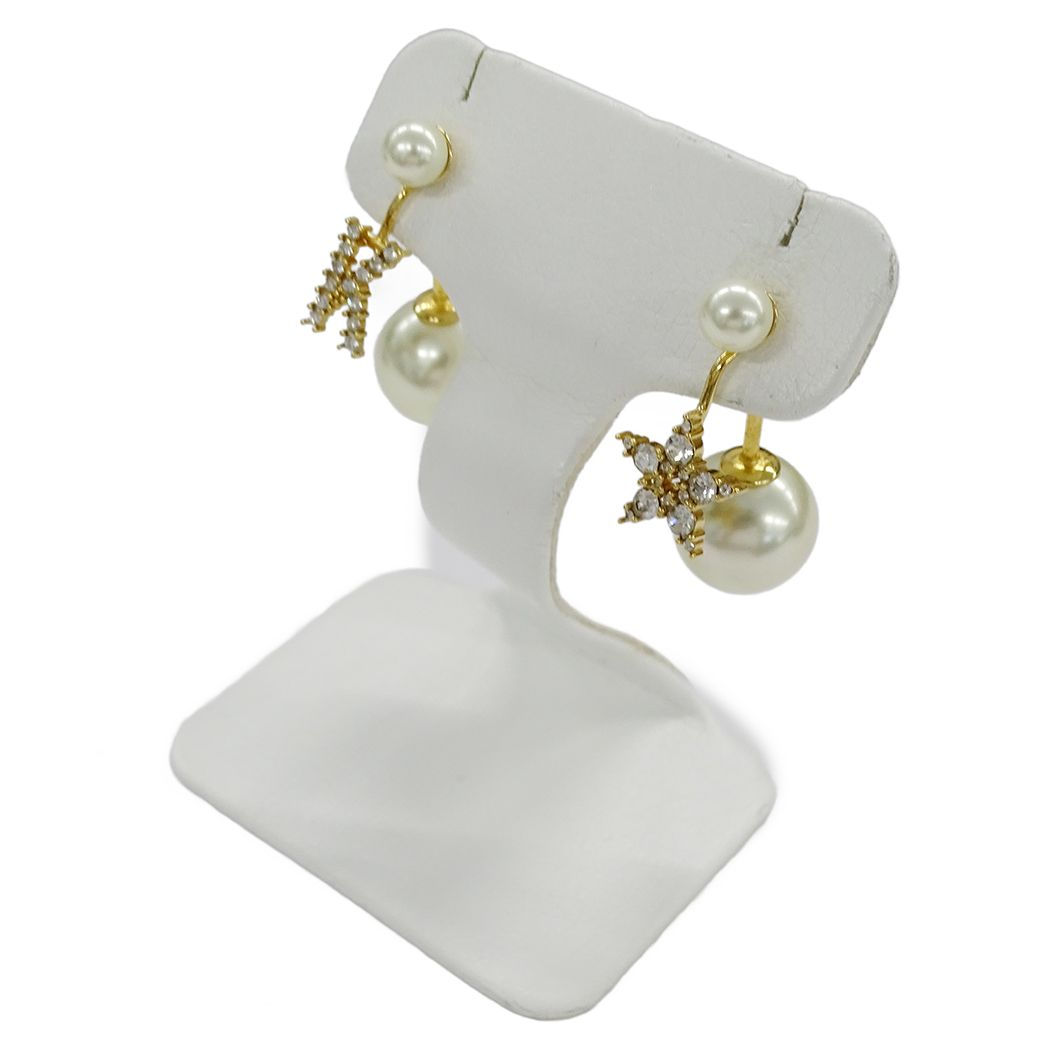 Dior Earrings MY Abcdior Tribal Initial Gold Plated White — view 4