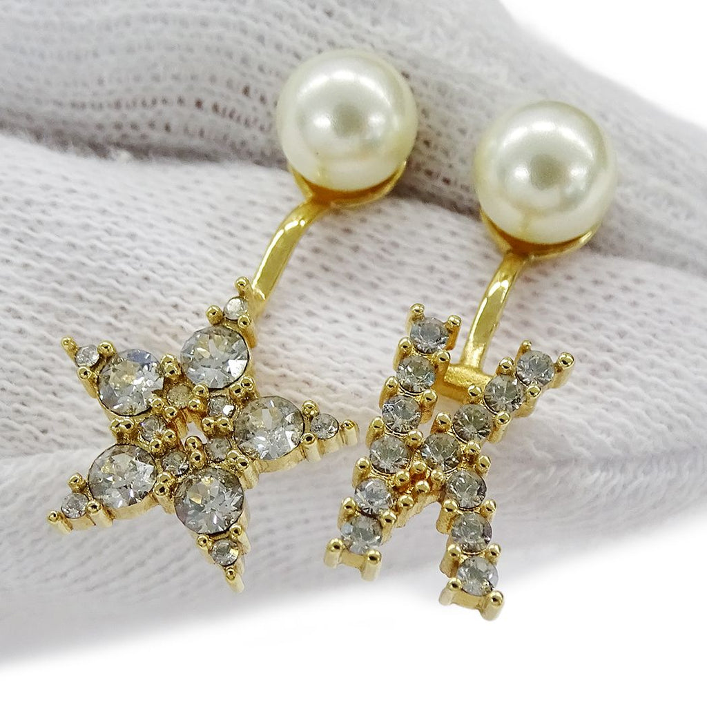 Dior Earrings MY Abcdior Tribal Initial Gold Plated White — view 7