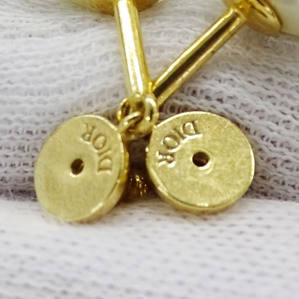 Dior Earrings MY Abcdior Tribal Initial Gold Plated White — view 8