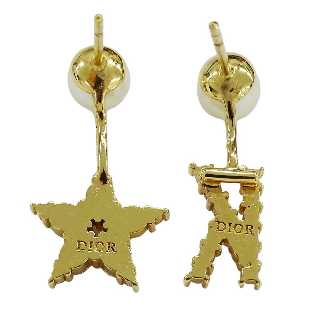 Dior Earrings MY Abcdior Tribal Initial Gold Plated White — view 6