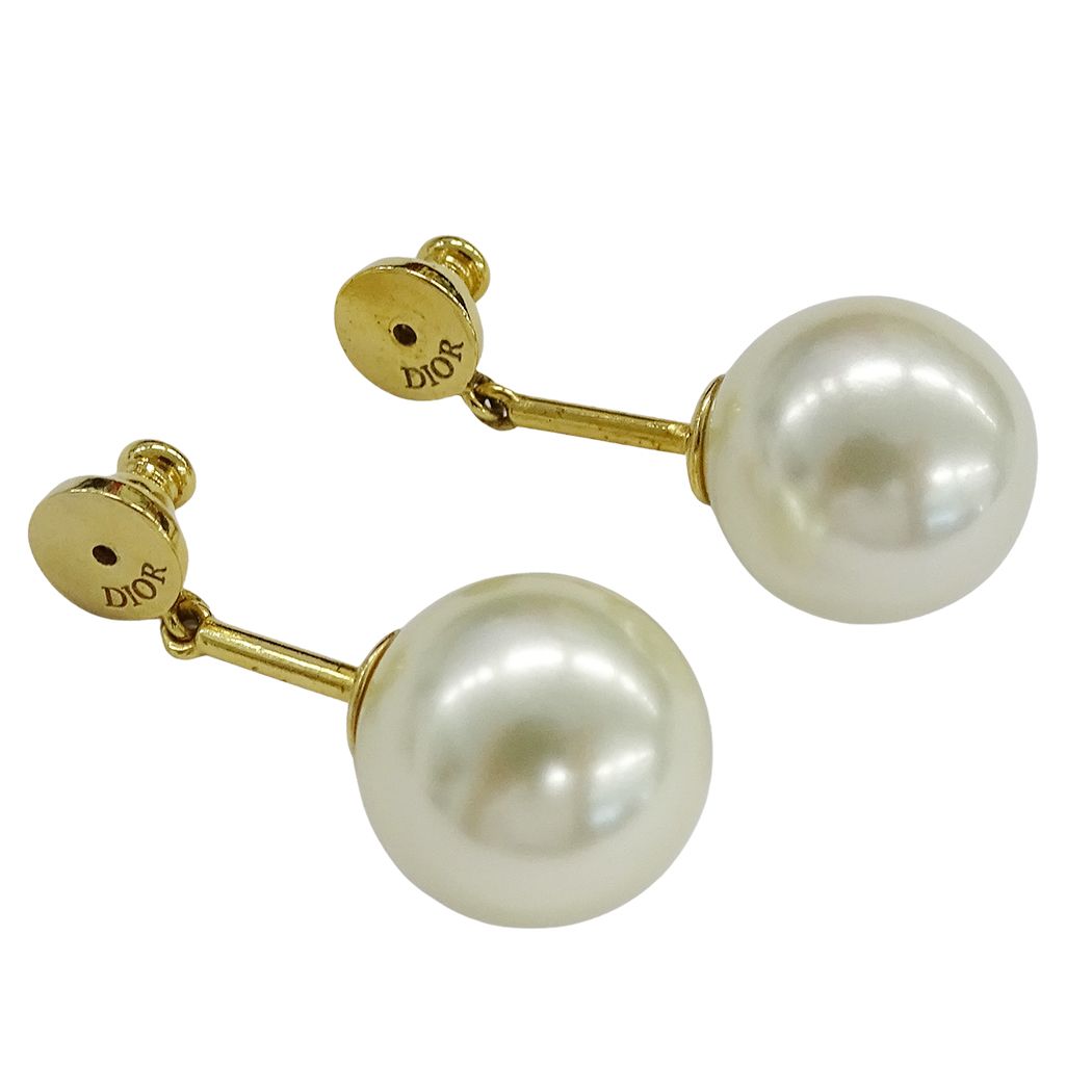 Dior Earrings MY Abcdior Tribal Initial Gold Plated White — view 5