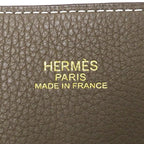 Hermes Tote Double Sens 45 Taurillon Clemence Etoupe Blue Reversible — view 7