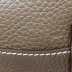 Hermes Tote Double Sens 45 Taurillon Clemence Etoupe Blue Reversible — view 8
