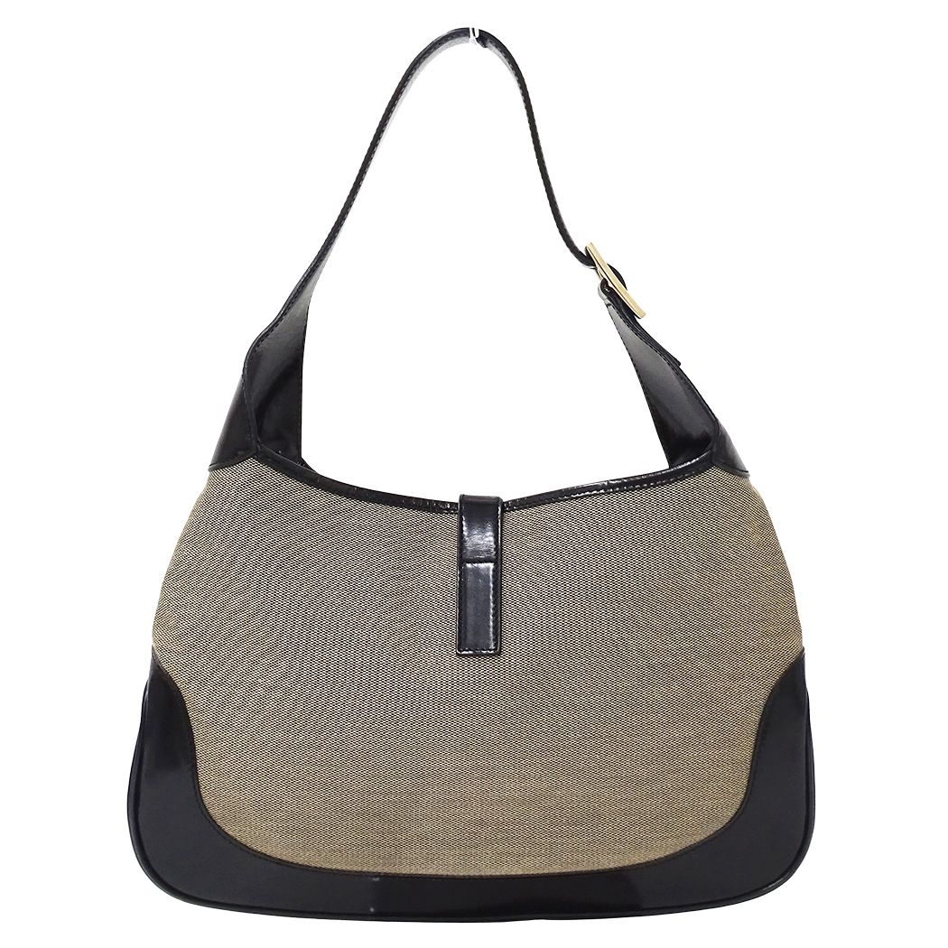 Gucci Shoulder Bag Jackie Canvas Beige Black — view 2