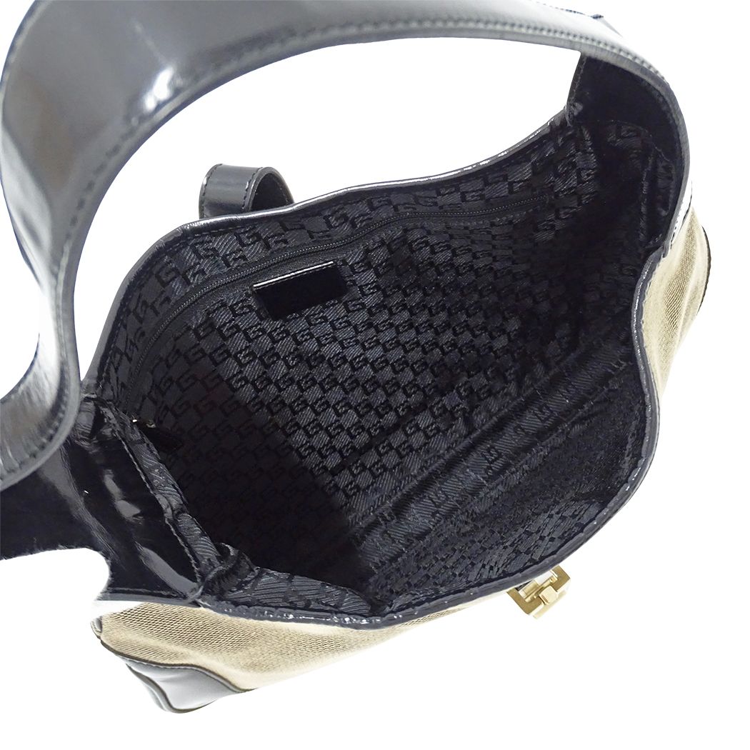 Gucci Shoulder Bag Jackie Canvas Beige Black — view 5