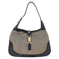 Gucci Shoulder Bag Jackie Canvas Beige Black