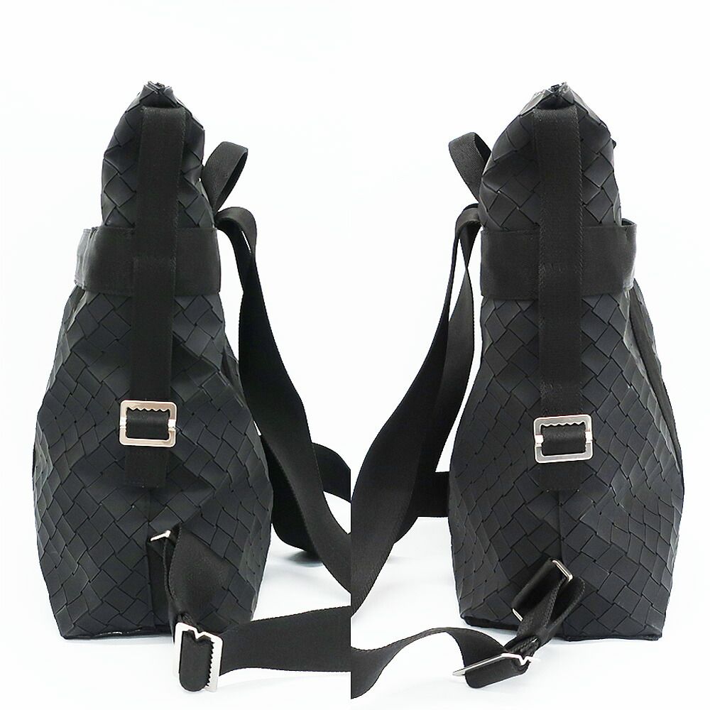 Bottega Veneta Ten New Lava Backpack Intrecciato Black Silver — view 4