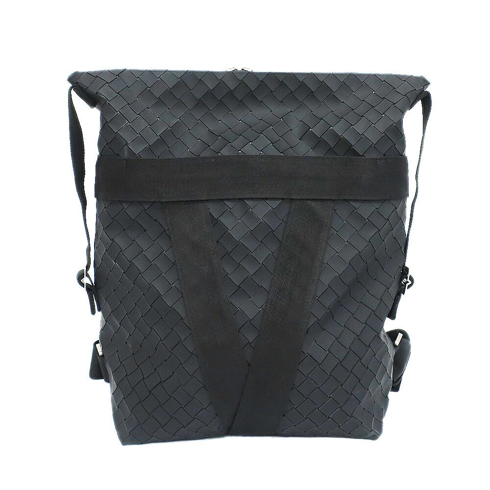 Bottega Veneta Ten New Lava Backpack Intrecciato Black Silver