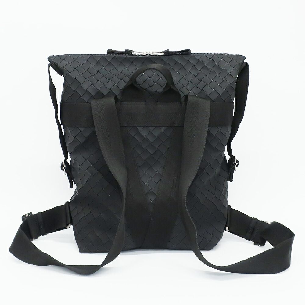 Bottega Veneta Ten New Lava Backpack Intrecciato Black Silver — view 2