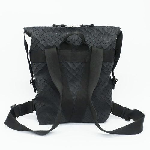 Bottega Veneta Ten New Lava Backpack Intrecciato Black Silver — view 2