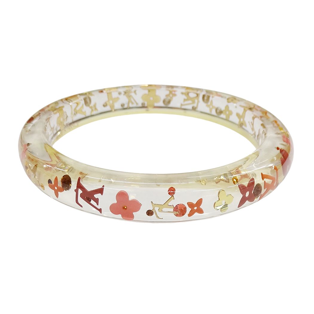 Louis Vuitton Bangle Bracelet Resin Ankle John Clear Pink