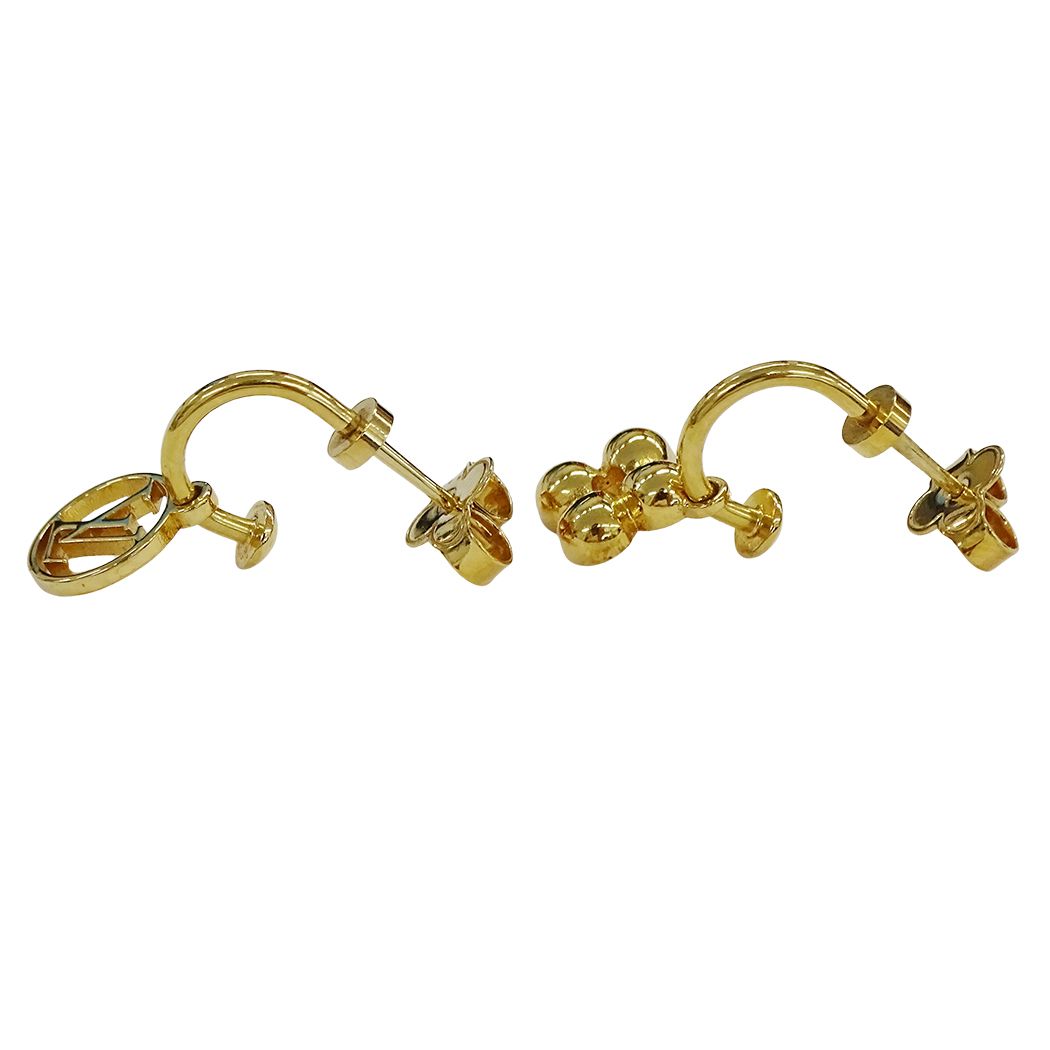 Louis Vuitton Earrings Blue Ming Gold Logo Feminine — view 4
