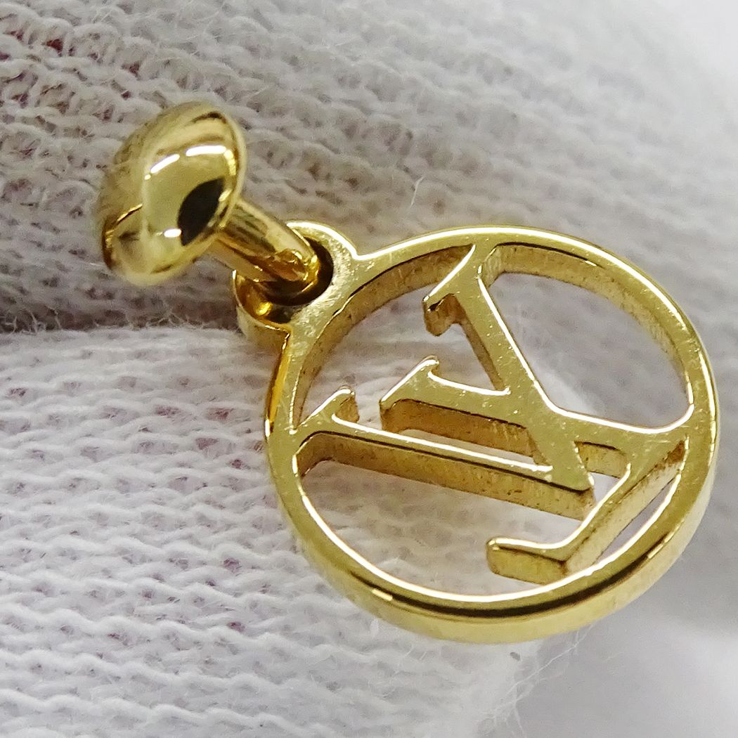 Louis Vuitton Earrings Blue Ming Gold Logo Feminine — view 8