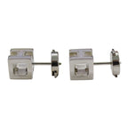 Hermes Earrings Cage Ash Cube Green Silver Small Delicate — view 4
