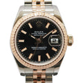 Rolex Ten Polished Datejust 26 D No SS PG Black Automatic Winding Watch