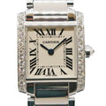 Cartier Ten Finished & Battery Replaced Tank Francaise SM 18k White Gold
