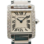 Cartier Ten Finished & Battery Replaced Tank Francaise SM 18k White Gold
