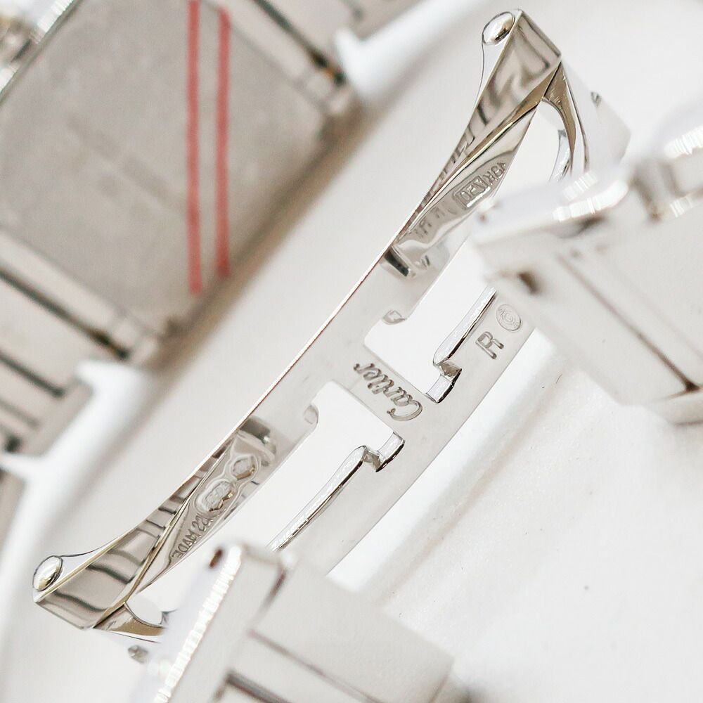 Cartier Ten Finished & Battery Replaced Tank Francaise SM 18k White Gold — view 7