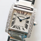 Cartier Ten Finished & Battery Replaced Tank Francaise SM 18k White Gold — view 2