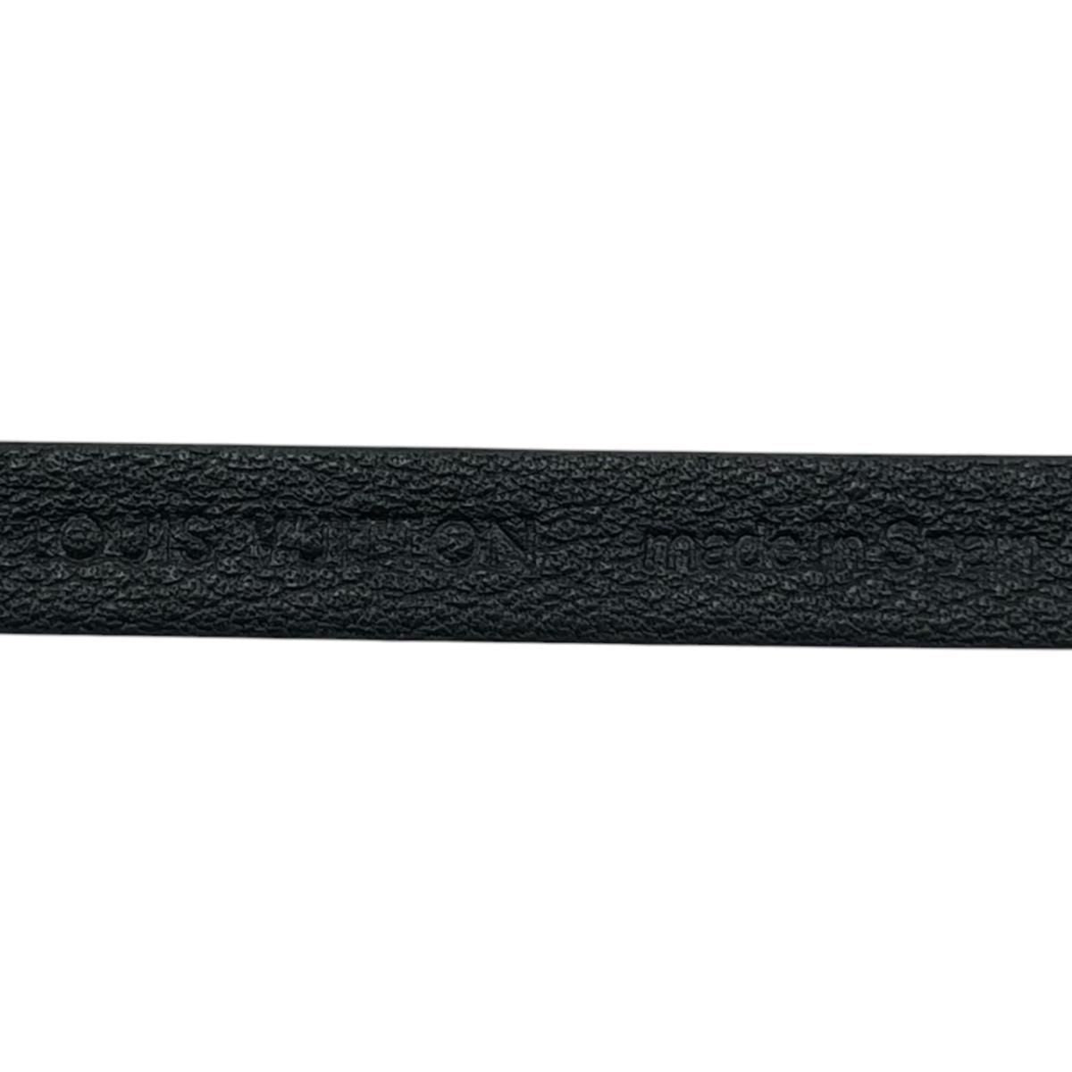 Louis Vuitton Bracelet Neogram Leather LV Logo Noir Black Silver — view 7