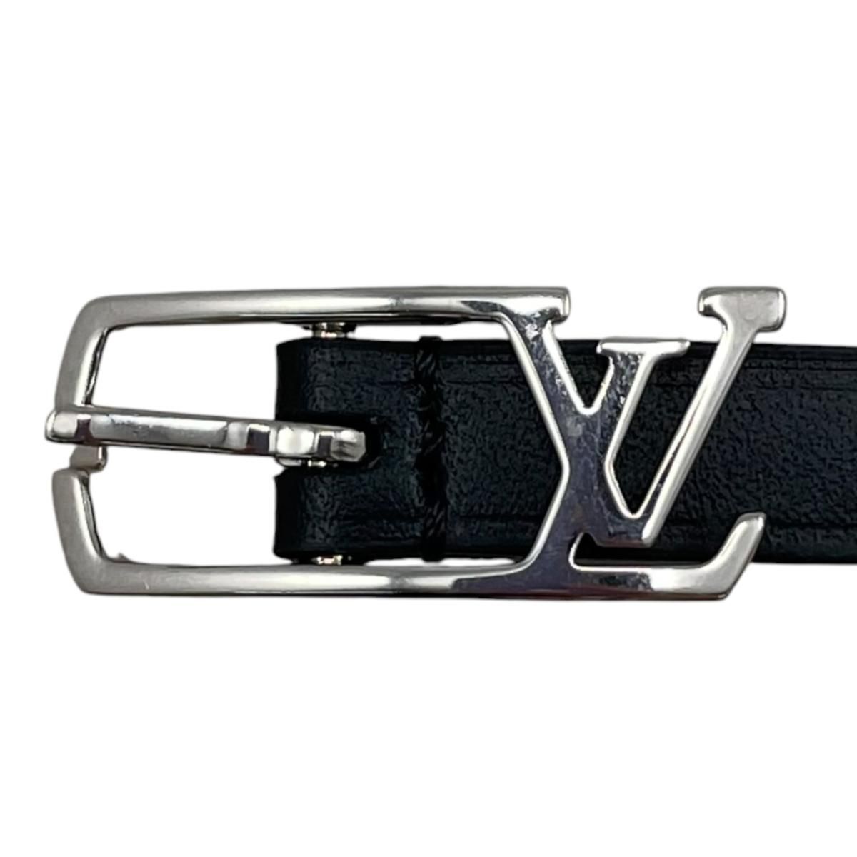 Louis Vuitton Bracelet Neogram Leather LV Logo Noir Black Silver — view 4