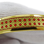 Hermes Bangle Enamel PM Metal Gold Red Cloisonne Bracelet — view 8