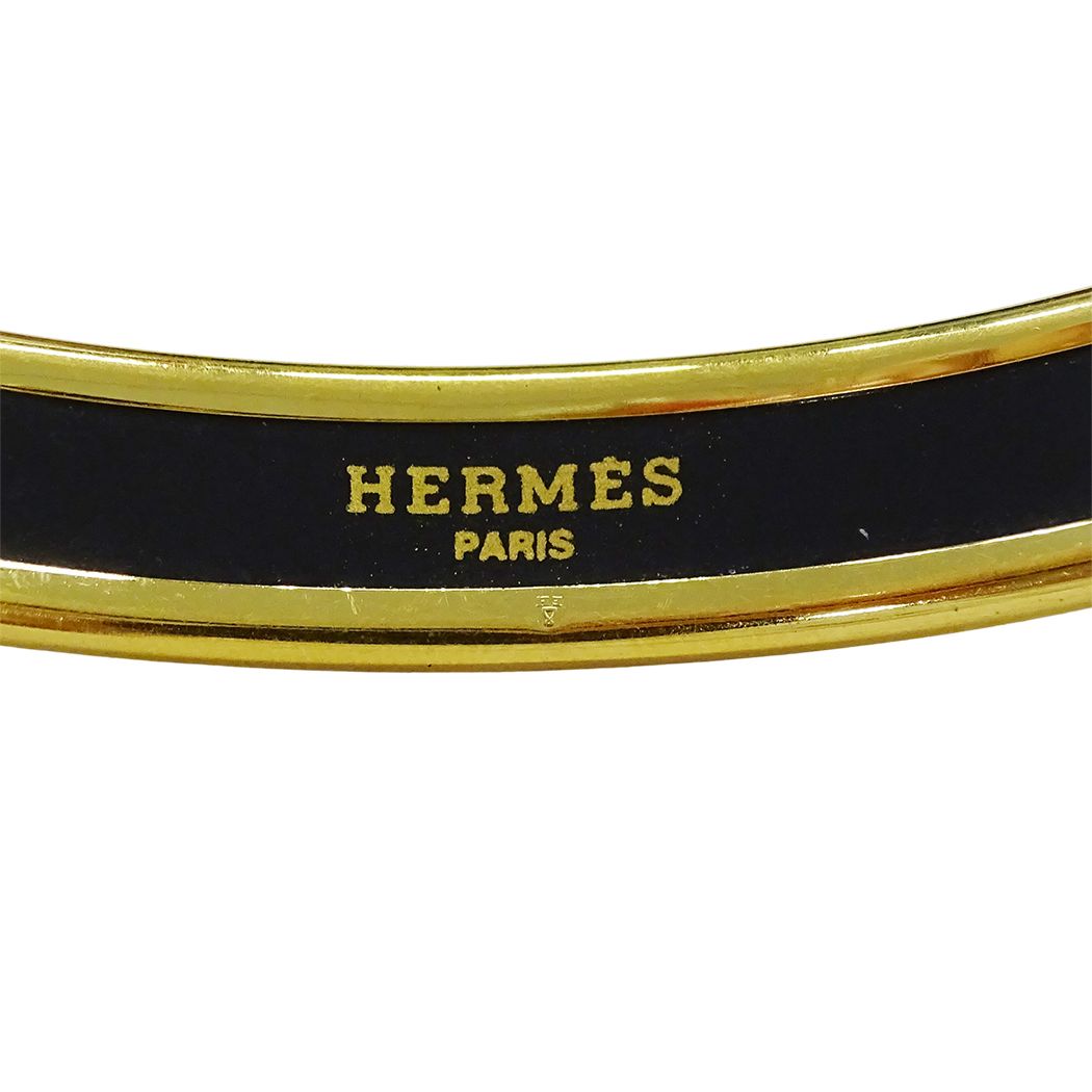 Hermes Bangle Enamel PM Metal Gold Red Cloisonne Bracelet — view 6