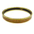 Hermes Bangle Enamel PM Metal Gold Red Cloisonne Bracelet