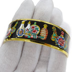 Hermes Bangle Enamel GM Metal Gold Black Multi Jar Cloisonne Bracelet — view 7