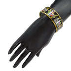 Hermes Bangle Enamel GM Metal Gold Black Multi Jar Cloisonne Bracelet — view 9