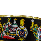 Hermes Bangle Enamel GM Metal Gold Black Multi Jar Cloisonne Bracelet — view 8