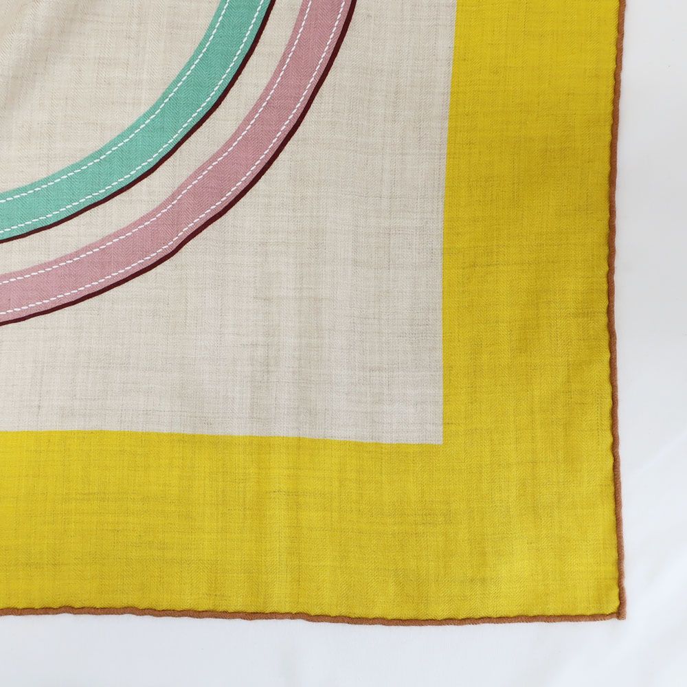Hermes Heaven Carre Brides de Gala Applique Pique Scarf Cashmere Silk Beige — view 6