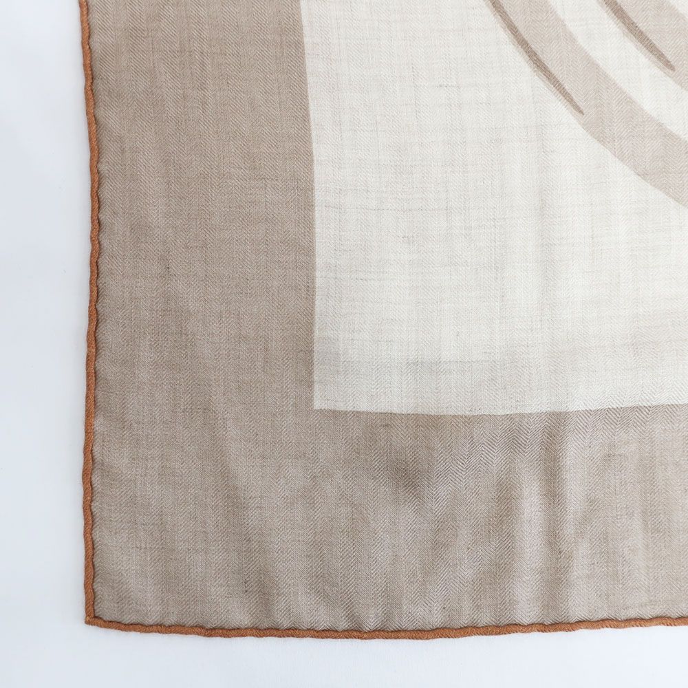 Hermes Heaven Carre Brides de Gala Applique Pique Scarf Cashmere Silk Beige — view 5