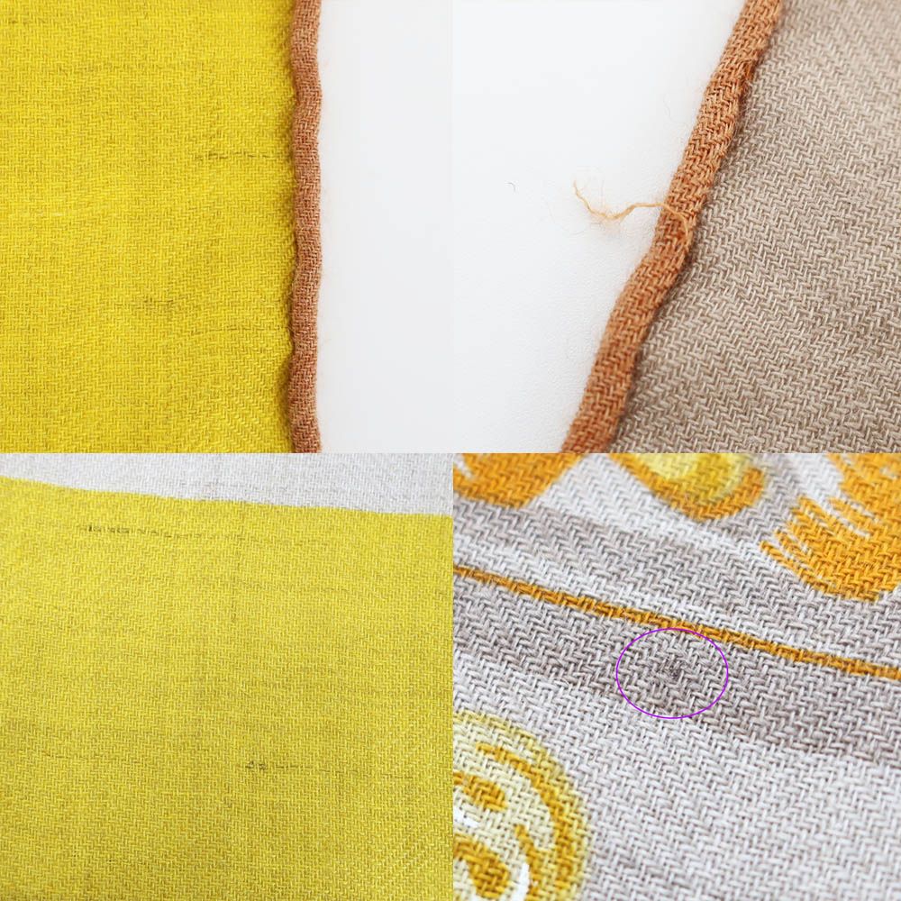 Hermes Heaven Carre Brides de Gala Applique Pique Scarf Cashmere Silk Beige — view 8