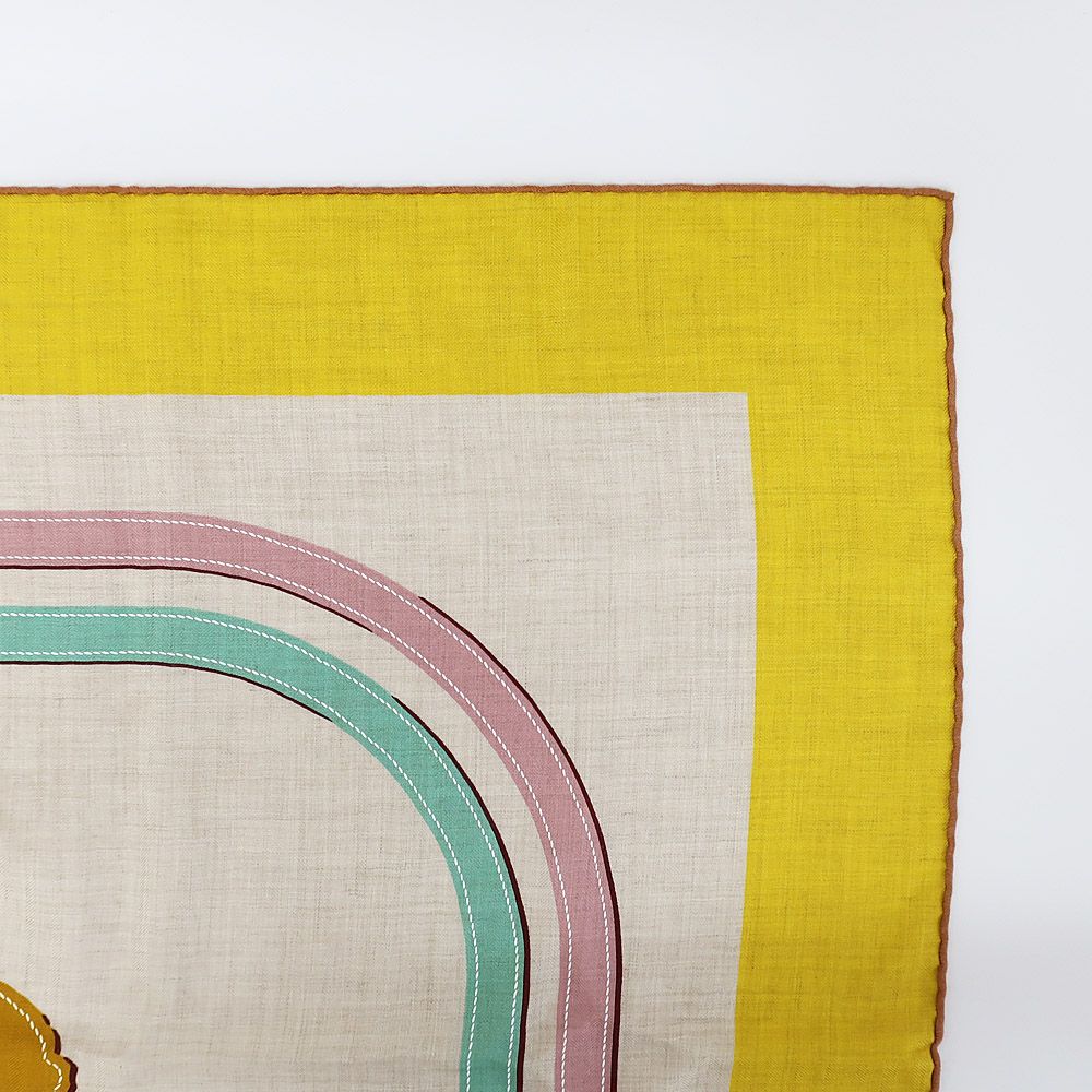 Hermes Heaven Carre Brides de Gala Applique Pique Scarf Cashmere Silk Beige — view 3