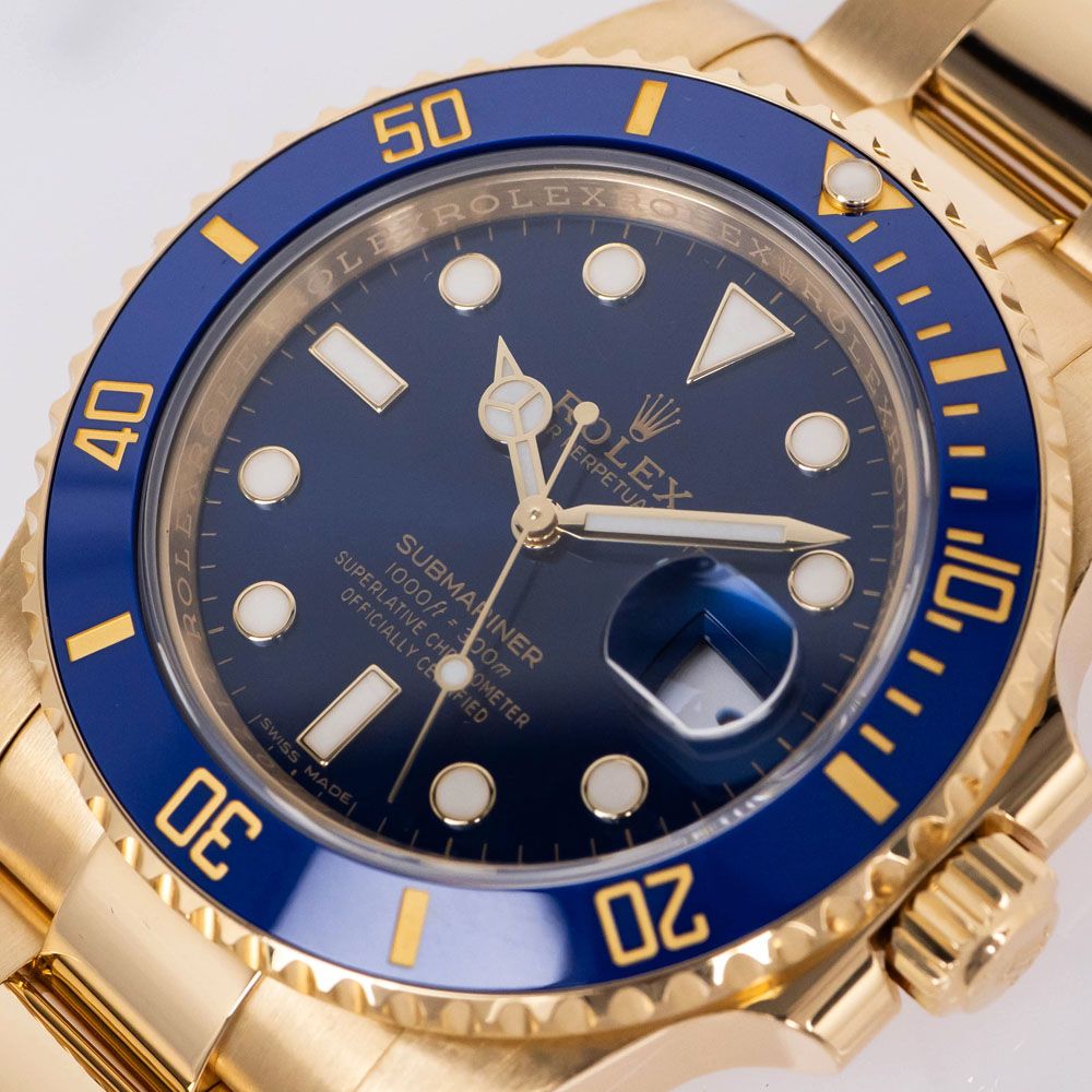 Rolex Submariner Date Blue Sub YG Automatic Winding Auto Black Random Watch — view 8
