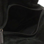 Gucci Vintage Bamboo Handle Handbag Suede 000 Black — view 6
